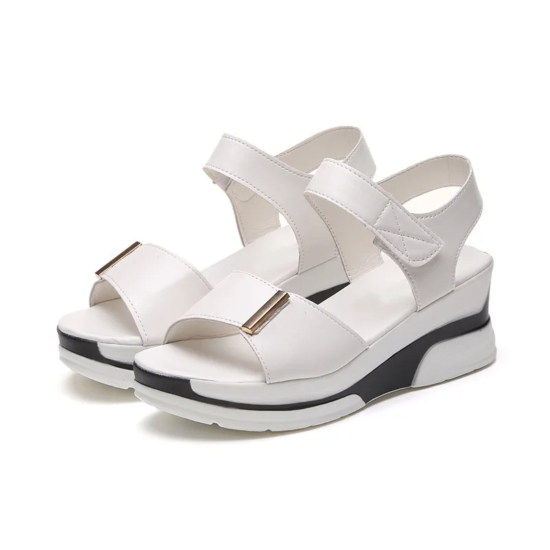 

Female Sandals Wedge Platform 2019 Summer Shoes Woman PU Leather Shoes Ladies Casual Sandal High Heels Women Fashion Footwear