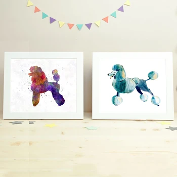 

Poodle Print Watercolor Illustration Pet Dog Poster Wall Art Canvas Painting Dogs Lover Gift Wall Picture Living Room Home Decor