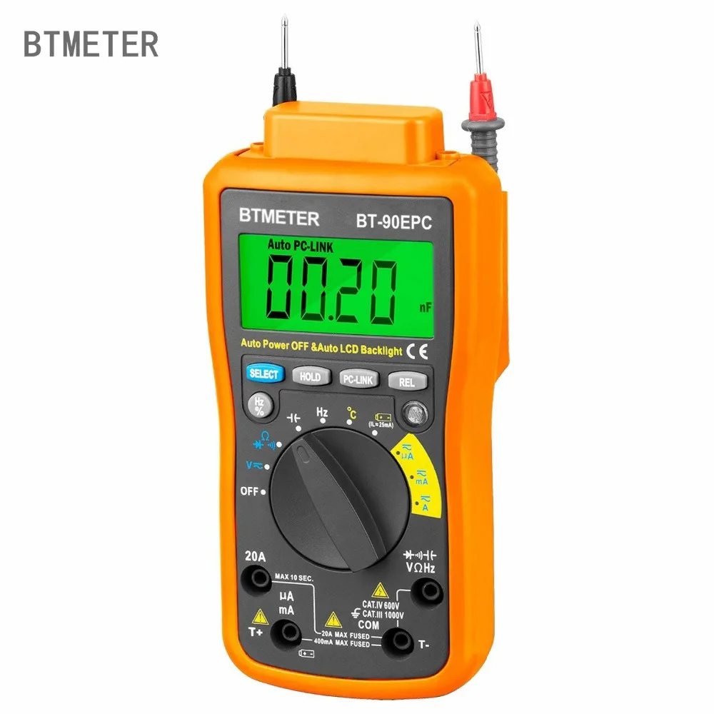 

Multimeter BT-90EPC Auto Range Avometer DMM 4000 Counts With USB PC-Link, Auto Backlight, AC & DC Voltage, AC & DC Current