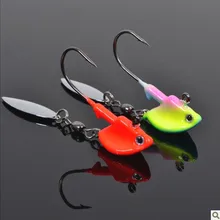 1 сумка(3 шт./пакет) рыболовный крючок 7 г светящийся рыболовный крючок в форме свинцовой головки вращающийся блестка мягкий крючок для приманки