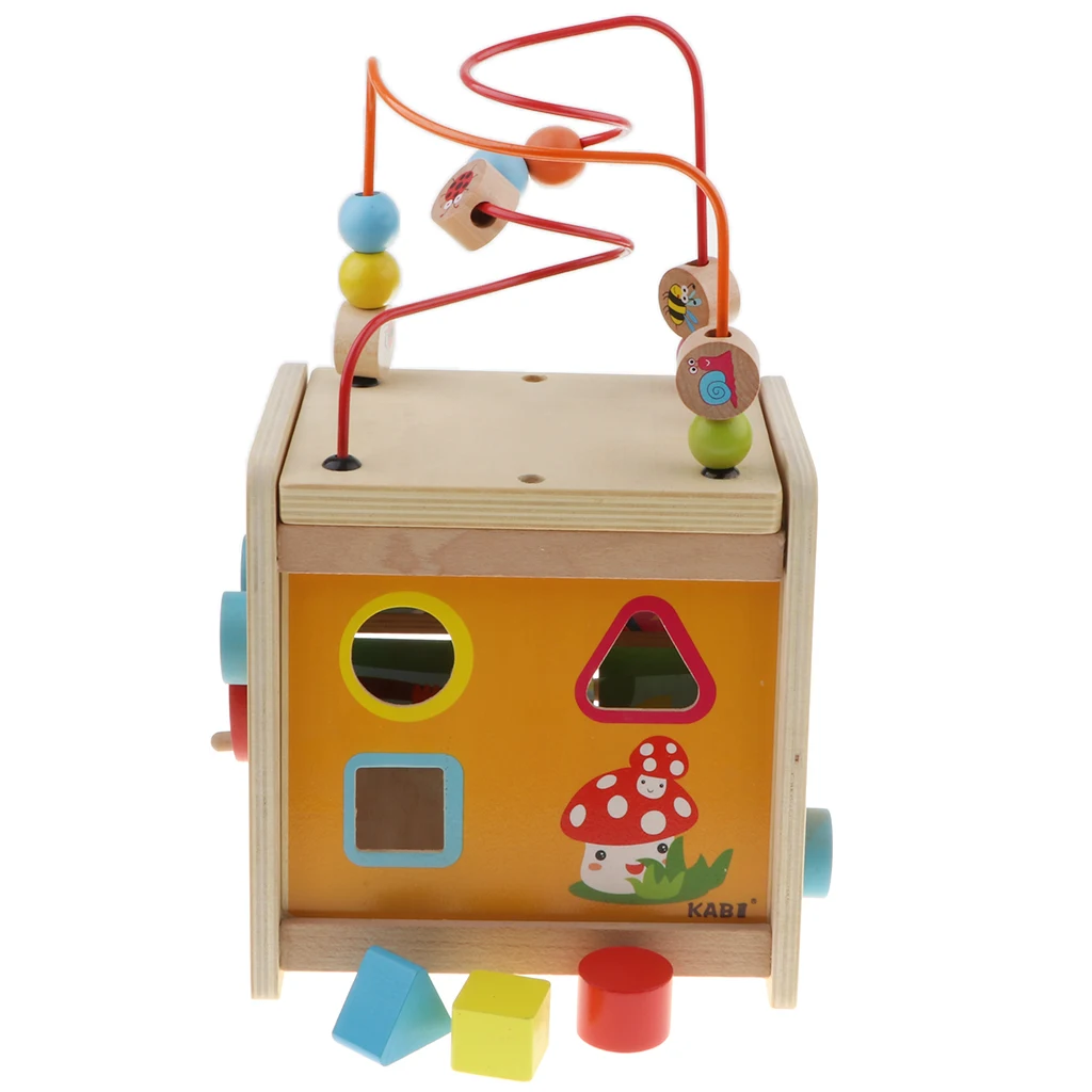 Multifunctional Wooden Box Toy Building Blocks for Jigsaw Matching Puzzles Animal Gear Games Baby Toddler Sensory Developmental