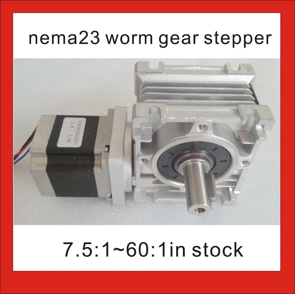 NEMA 23 Worm Gearbox Stepper Motor RV30 Worm Reducer with 56mm NEMA23