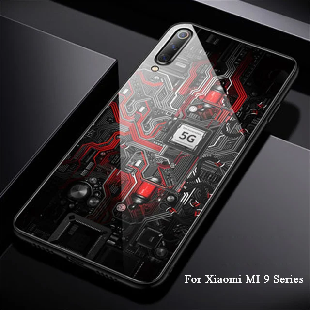 Стеклянный чехол Aixuan для Xiaomi mi 9/mi 9 прозрачный/Xiaomi mi 9 SE чехол из закаленного стекла силиконовый защитный чехол полное покрытие - Цвет: 1