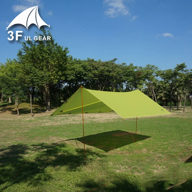 3F UL Grear Sun Shelter 15D силиконовое покрытие Водонепроницаемый Анти-УФ Пляжная палатка Кемпинг Туризм на открытом воздухе с 16 точками