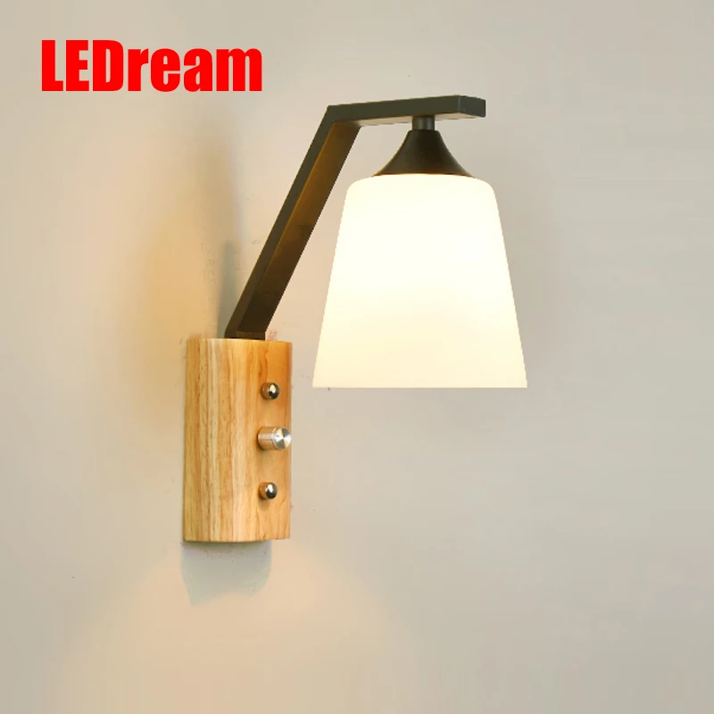 

The post-modernism wrought iron Nordic solid wood bedroom wall lamp sitting room corridor corridor lighting