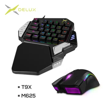 

DELUX T9X Wired RGB Backlight Gaming Keyboard M625 Wired Mouse DPI 4000 Light Gamer PC Gaming Mice Keyboard Combos for computer
