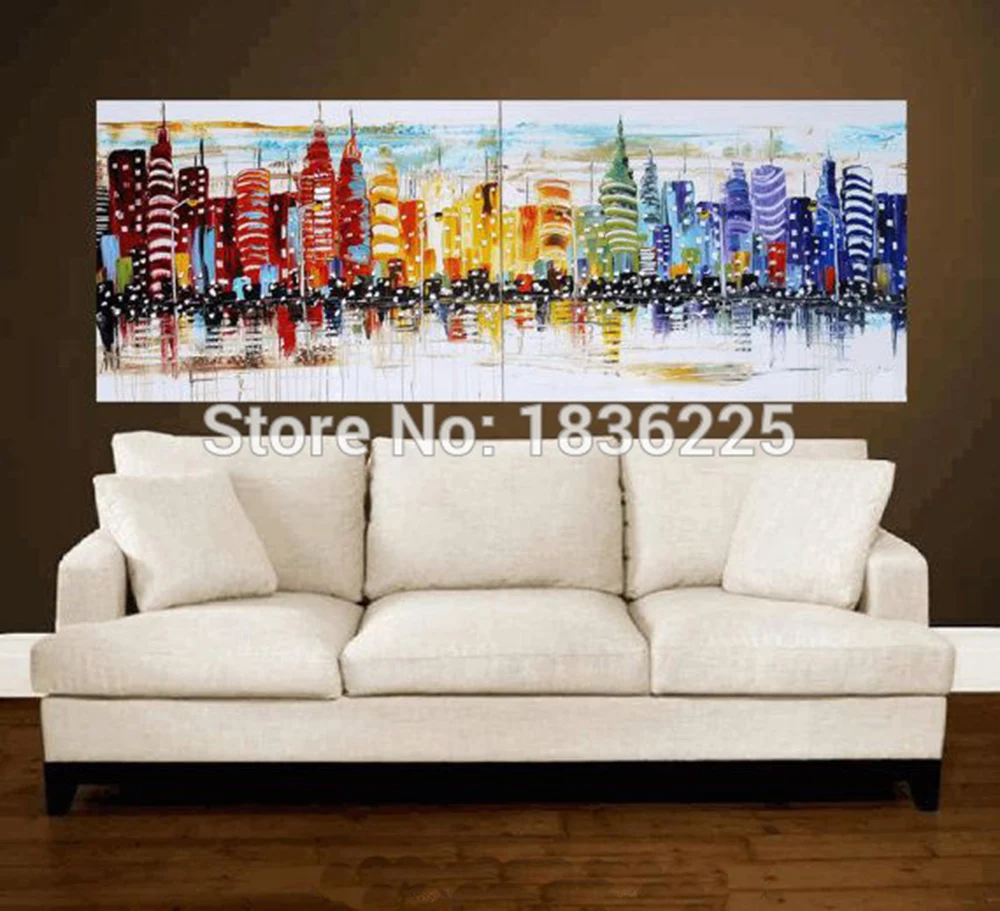 wall art designer modern city landscape oil painting handmade building scenery painting for home decor knife - Wall Art Designer wall art designer modern city landscape oil painting handmade building scenery painting for home decor knife - Wall Art Designer