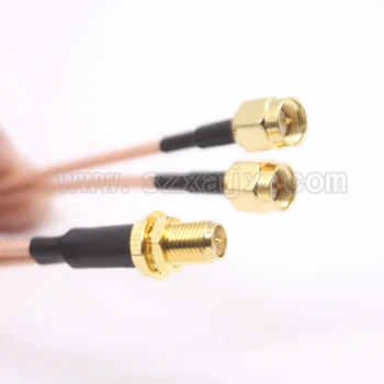 

RP-SMA female to Y type 2X SMA male Splitter Combiner cable pigtail RG316 One SMA point 2 SMA connector free shipping