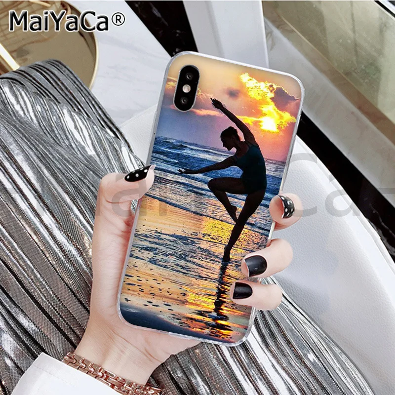 MaiYaCa балерина девушка танцы черный ТПУ чехол для телефона iphone 11 pro 6S 6plus 7plus 8 8Plus X Xs MAX 5S XR