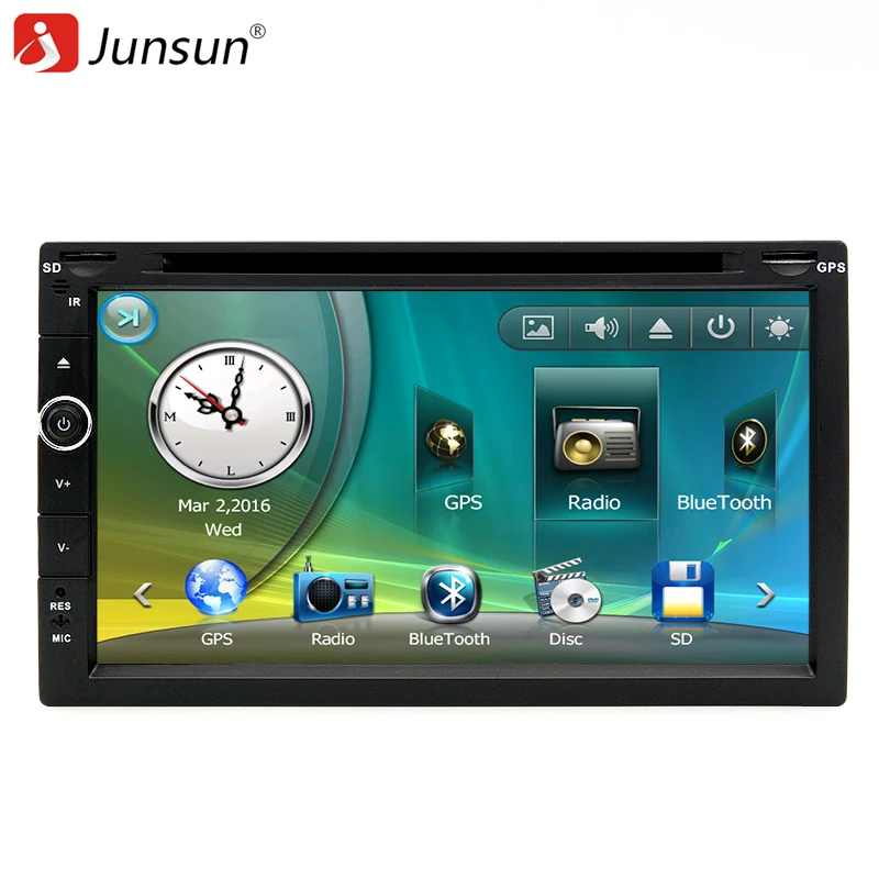Junsun 2 Din GPS Universal Car DVD Player Radio Stereo video RDS