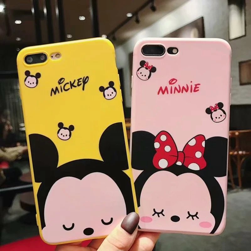 

Cartoon Minnie Mickey Pattern Phone Case For iphone X XR XS Max Case For iphone 6S 6 Plus 7 8 plus Soft Cover Cute Couple Cases