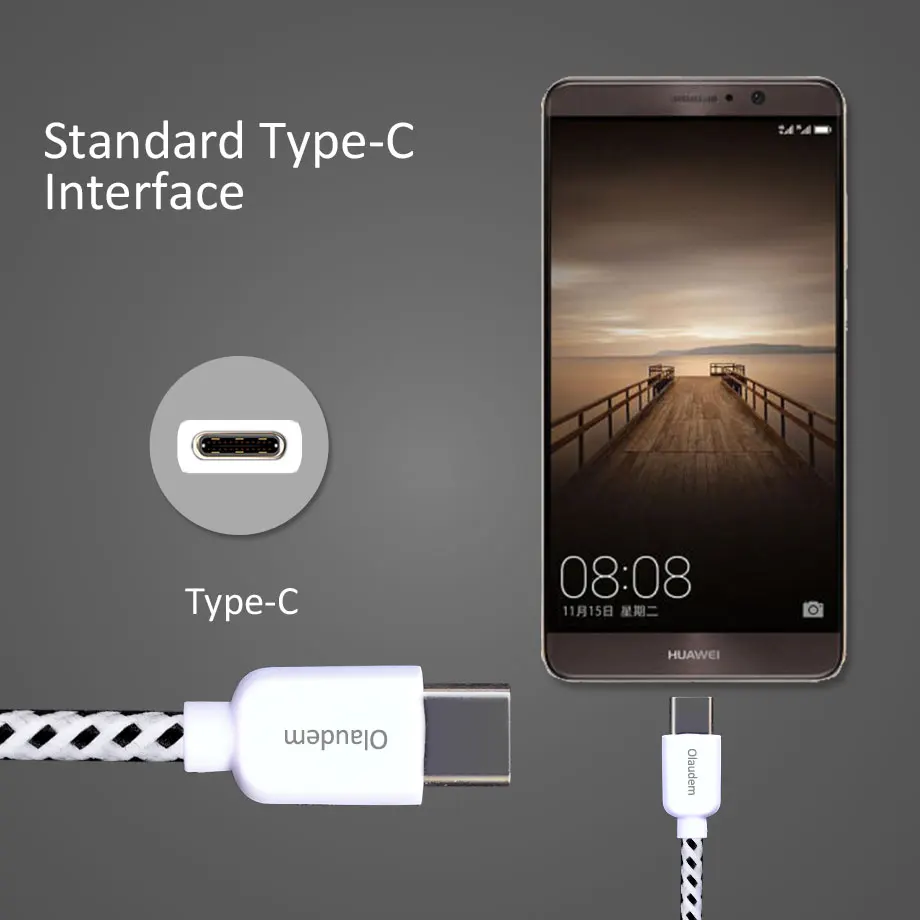 Шейные скобки... мобильный телефон кабели нейлон плетеный кабель USB C провод для