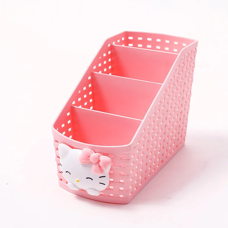 Caroon Hello Kitty Makeup Organizer Storage Box Desk Office Organizer
