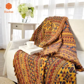 

100% Cotton Blanket Sofa towel Sofa Cover decorative slipcover Throws on Sofa/Bed/Plane Travel Plaids Rectangular Thicking SF32
