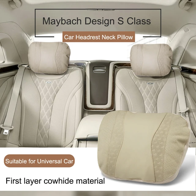 JINSERTA PU Leather Car Neck Pillow Auto Seat Back Head Support Lumbar Rest  Travel Pillow Headrest