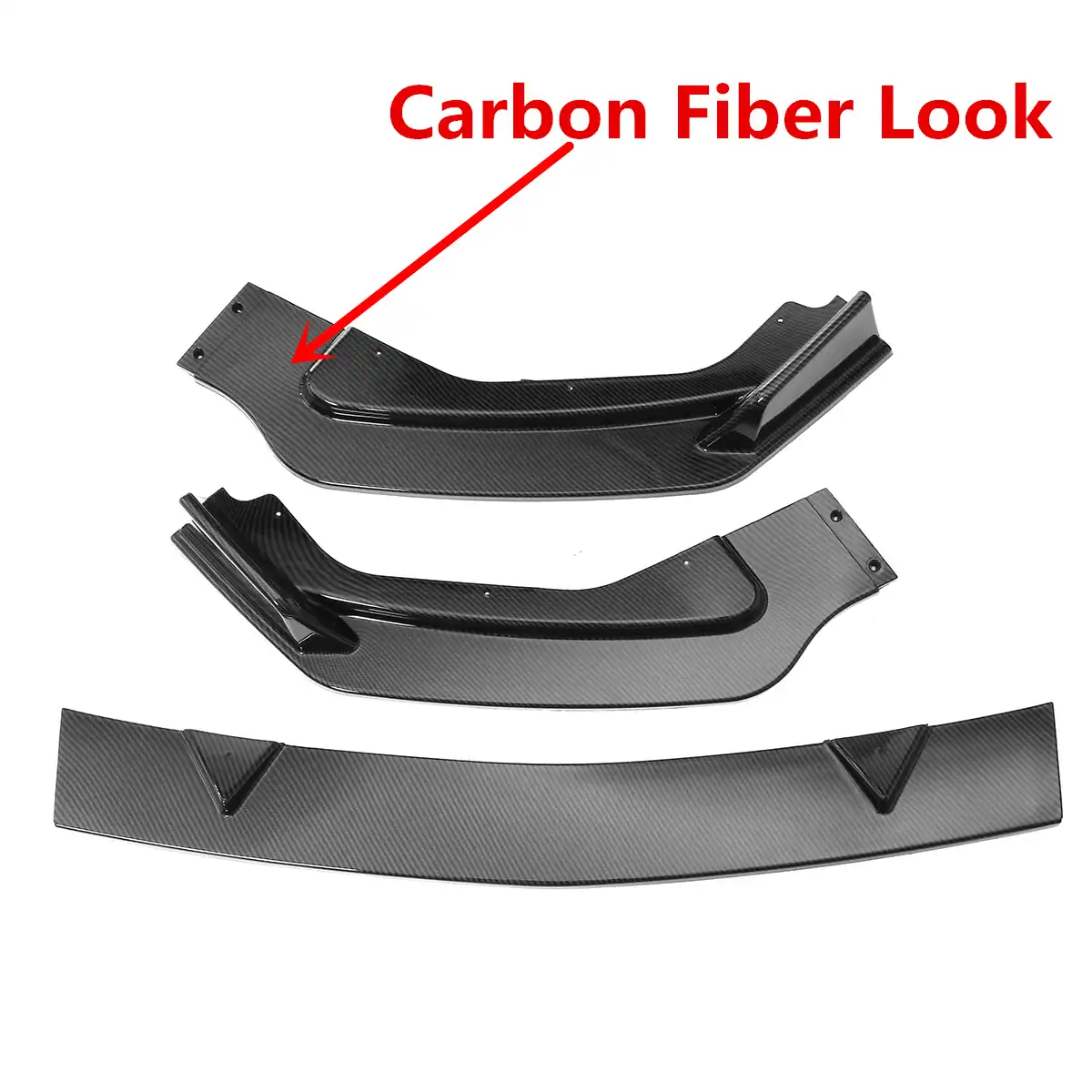 

High Quality 3pcs Car Front Bumper Lip Body Kit Spoiler Bumper Splitter Diffuser For Infiniti Q50 Base Model 2018 2019