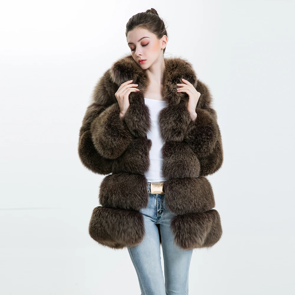 Пальто из натурального меха, зимняя куртка, одежда из натуральной лисы,, модная,, Полный Пелт, Женское пальто из натурального Лисьего меха, зимнее пальто для женщин