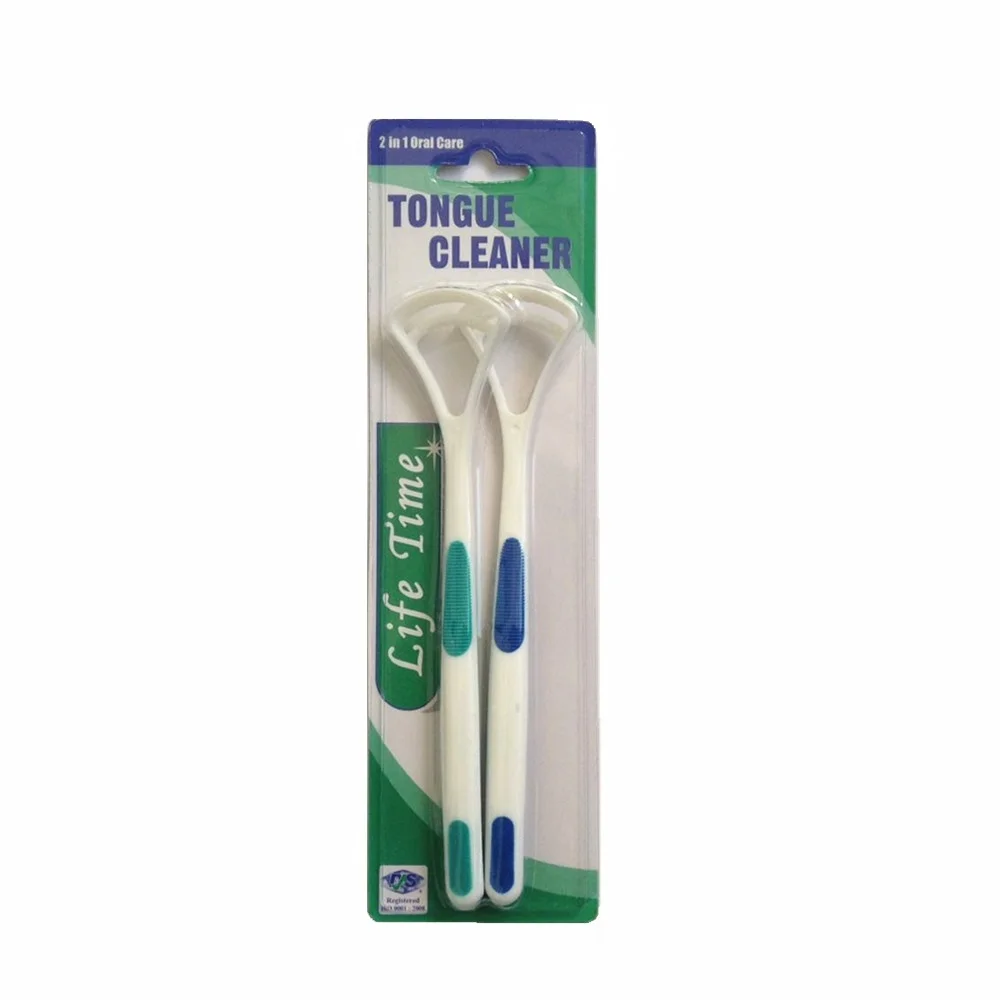 

2 pcs/Pack US Tongue fur cleaner scrapers to scratch tongue coating brushing tongue scraping bad breath Tongue Cleaner