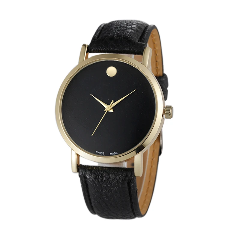

New Fashion Women's Men's Geneva Watch Minimalism Sports Leather Band Wrist Watches 100pcs/lot
