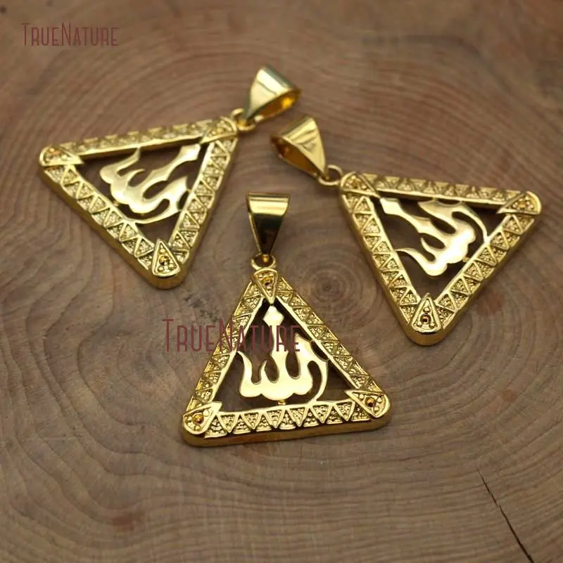20171218-PM6967- Copper Pendant Muslim Gold Plated Allah Trangle Pendant_3