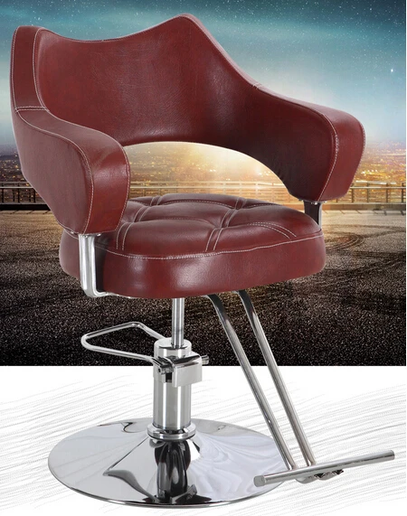 Hair salon, hairdresser. Barber chair. Absalom high-grade hydraulic lifting stool haircut.