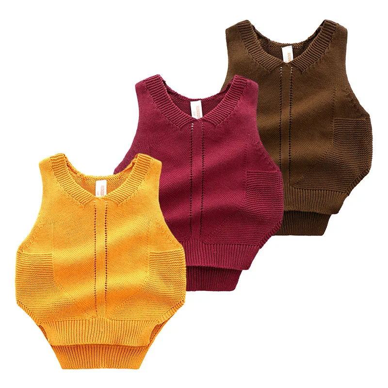 Mabeezo Wholesale Baby Boys Vest Knitted Autumn Cotton Children Clothes