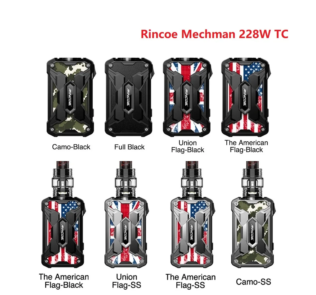 

Original 228W Rincoe Mechman Kit with 4.5ml Mesh Tank Support Dual 18650 Battery E-cig Vape Kit Vs Drag 2/ Luxe Kit / Drag Nano