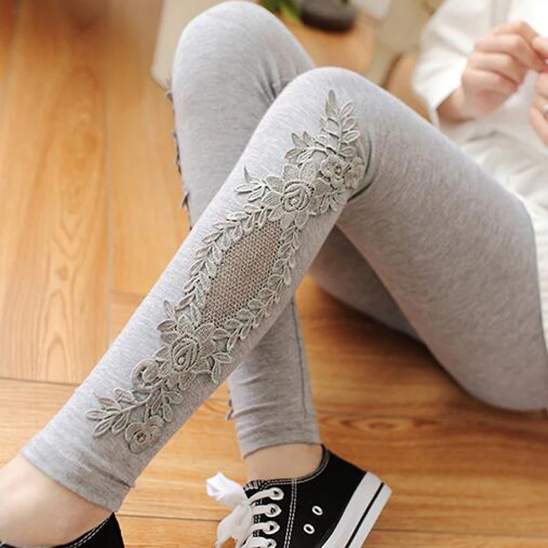 XS-7XL tayt kadınlar pamuk dantel dekorasyon tayt 2021 Leggins artı boyutu uzun tayt boyutu 7XL 4XL 3XL XXL XL L M S 6XL 5XL