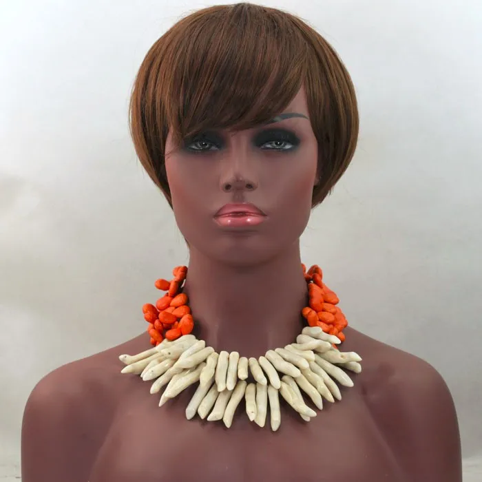 Мода Gorthic зеленый Коралл бисера Кулон свадебное ожерелье оранжевый камень бусы ожерелье для женщин CNR596