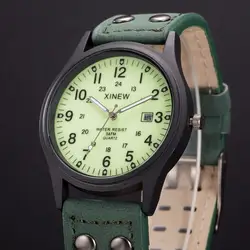 Мужские часы винтажные классические водонепроницаемые Дата спортивный кожаный ремешок Кварцевые армейские часы heren horloge мужские часы 2019