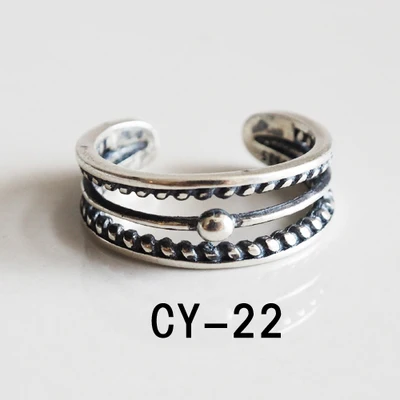 Кольца в стиле панк, Настоящее серебро 925, Anillos, ювелирное изделие, Винтажное очарование, богемный минимализм, лучший друг, подарок, Haut Femme Bague Femme, кольца для женщин - Цвет основного камня: CY-22