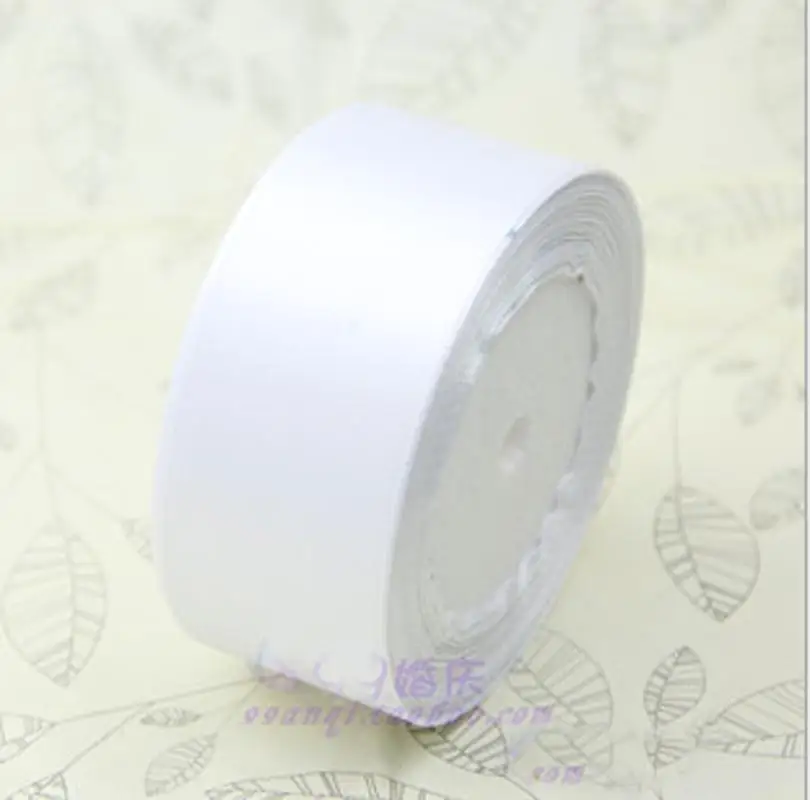 

A Roll 4CM Width Satin Ribbon White Polyester Ribbons Box Warp Handmade Craft DIY Accessories Wedding Supplies Party Home Decora