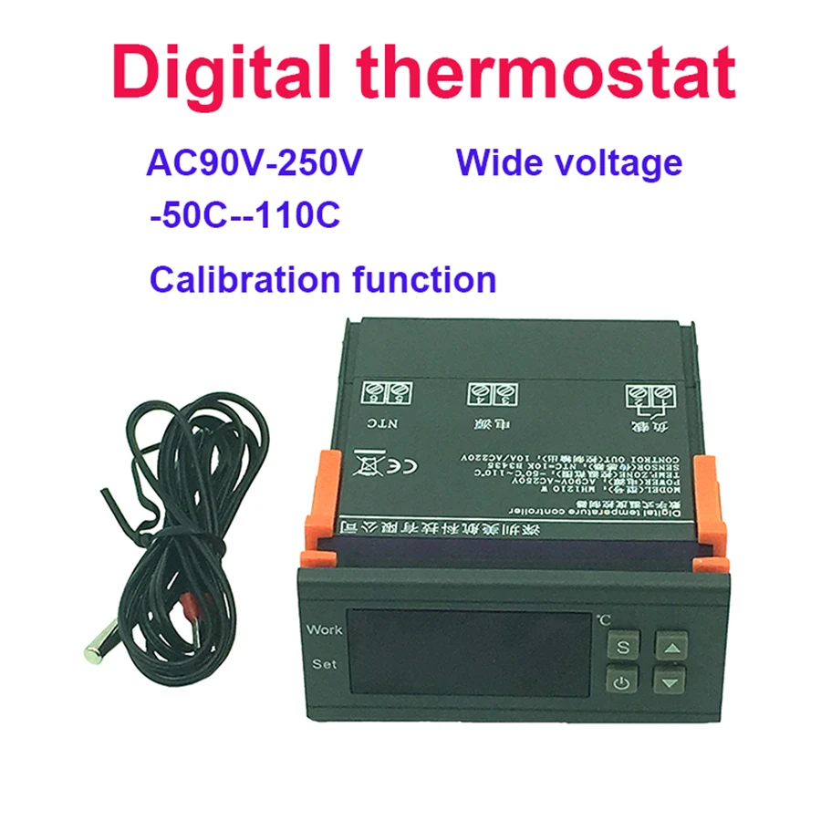 

Digital Temperature controller thermostat aquarium thermal regulator for incubator heat/ cool function AC90V-250V --50C--110C