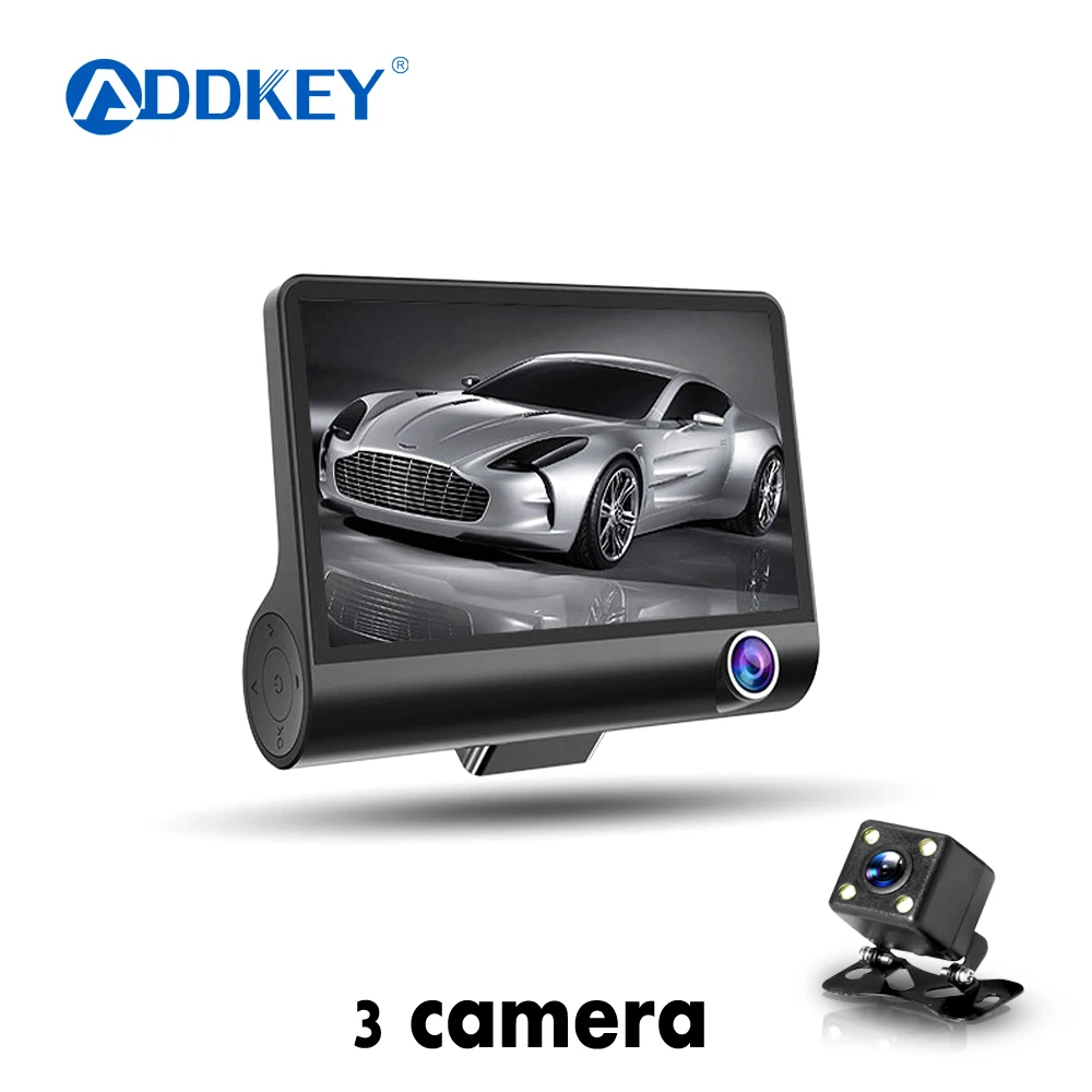 Автомобильный видеорегистратор ADDKEY с 3 объективами 4 0 дюйма регистратор двойной