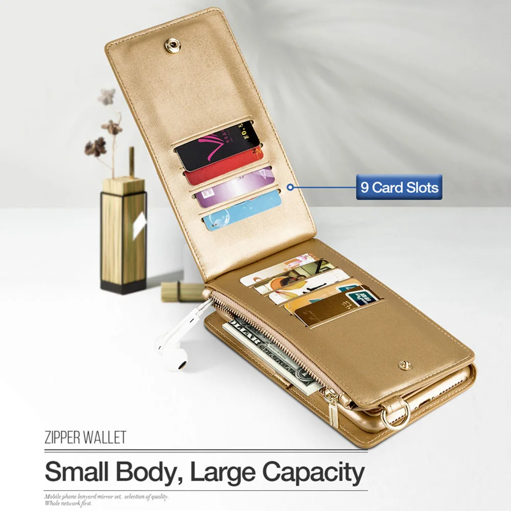 

2019 Hot Multifunction Wallet Mobile Phone Cover Case Shoulder Crossbody Bag PU Zipper For Card For DOY