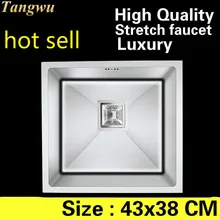 Домашний роскошный Балконный растягивающийся кран для мытья овощей, кухонная ручная раковина одинарная мойка 304 из нержавеющей стали 43x38 см