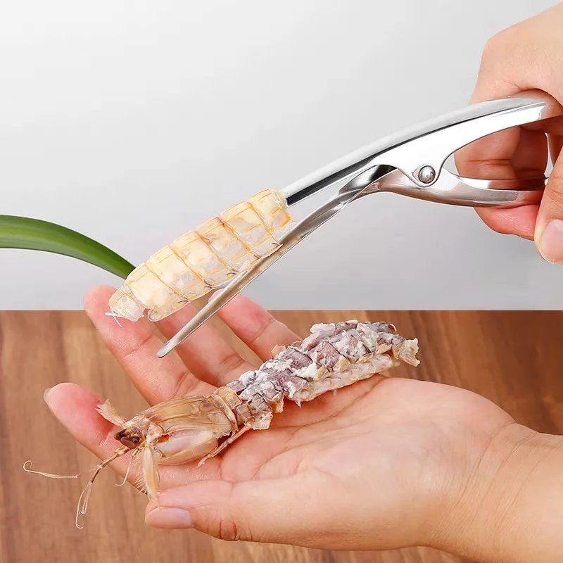 

304 Stainless Steel Kitchen gadgets Peeling shrimp artifact Pliers Open Shrimp Crayfish sheller Peeling Shrimp can be Wholesale