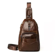 Для мужчин Высокое качество первый слои коровьей слинг груди День сумка для отдыха пояса из натуральной кожи Посланник пакет
