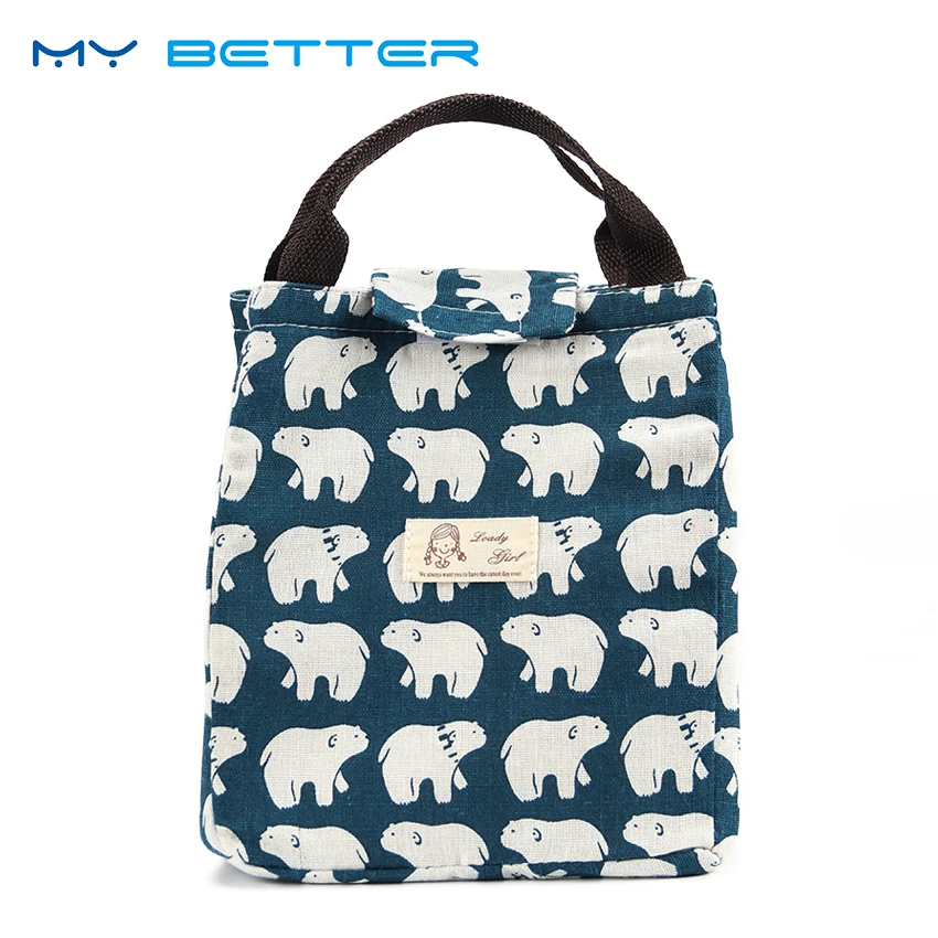 High Capacity Waterproof font b Lunch b font font b Bag b font Portable Insulated Canvas