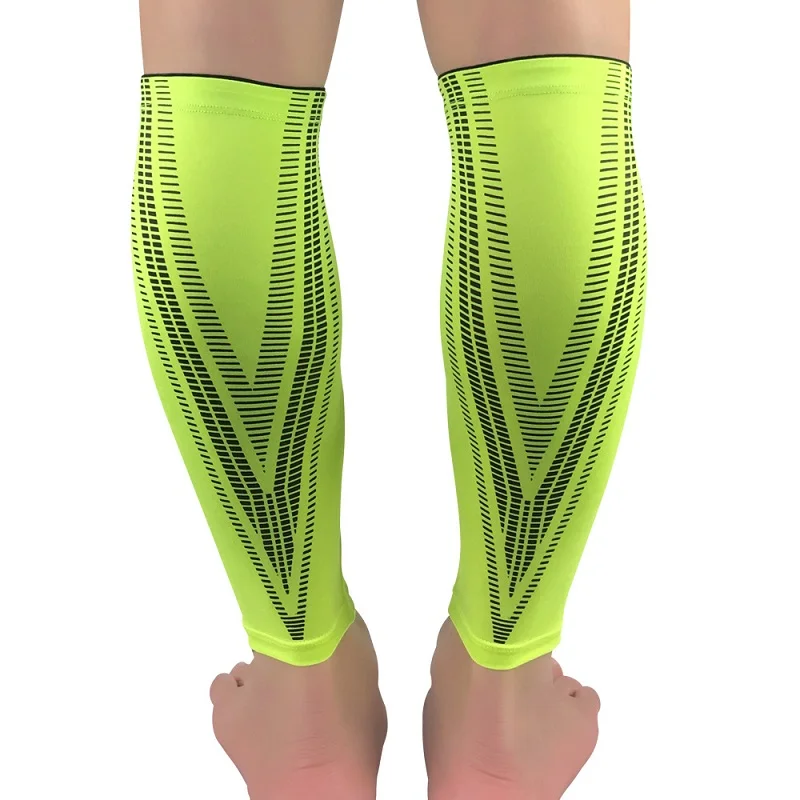Спортивные Компрессионные дышащие теплые леггинсы для голени, волейбола, баскетбола, футбола, фиксаж голени, поддержка - Цвет: Green 1 pair