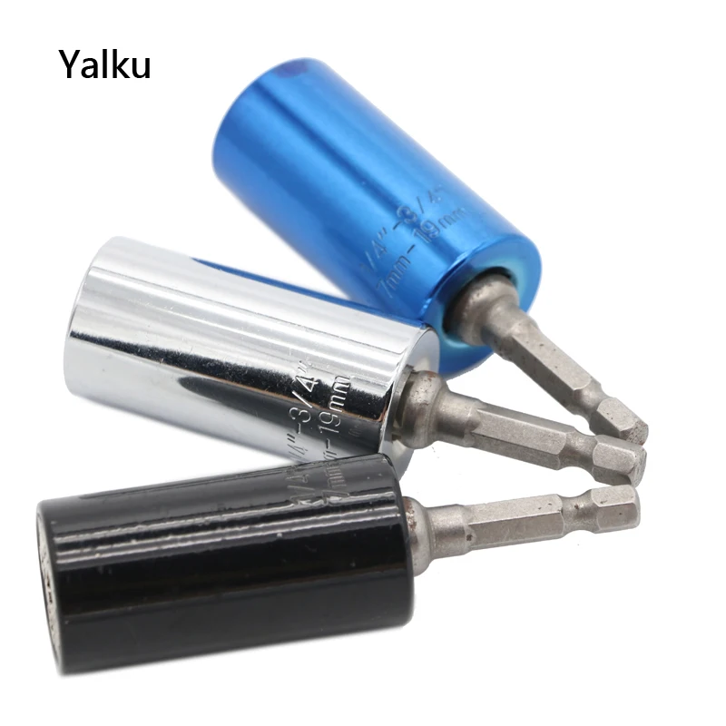 Yalku Drill Bit Universal Socket Adapter Car Repair Kit 2pcs Adapter Socket+Connecting Rod Drill