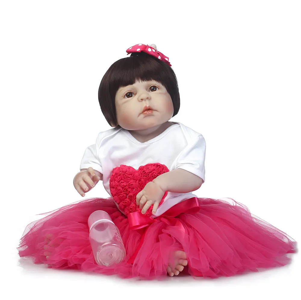 

DollMai 23" reborn babies dolls for sale bebes reborn full silicone reborn dolls girl body princess BJD soft dolls bathe toy