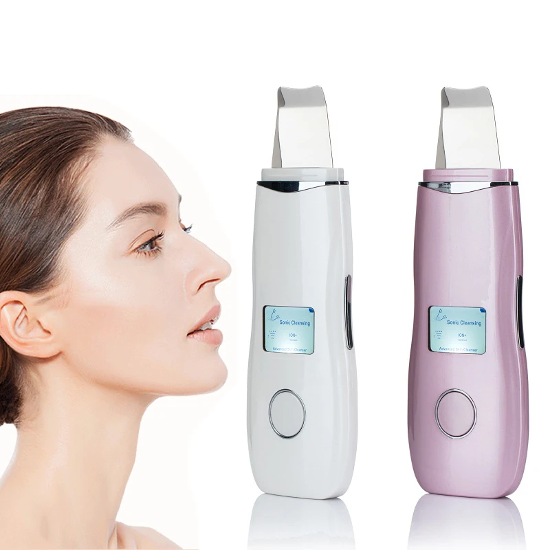 

LCD Ultrasonic Face Skin Scrubber Facial Cleaner Peeling Vibration Blackhead Removal Exfoliating Pore Cleaner Tool Rechargeable