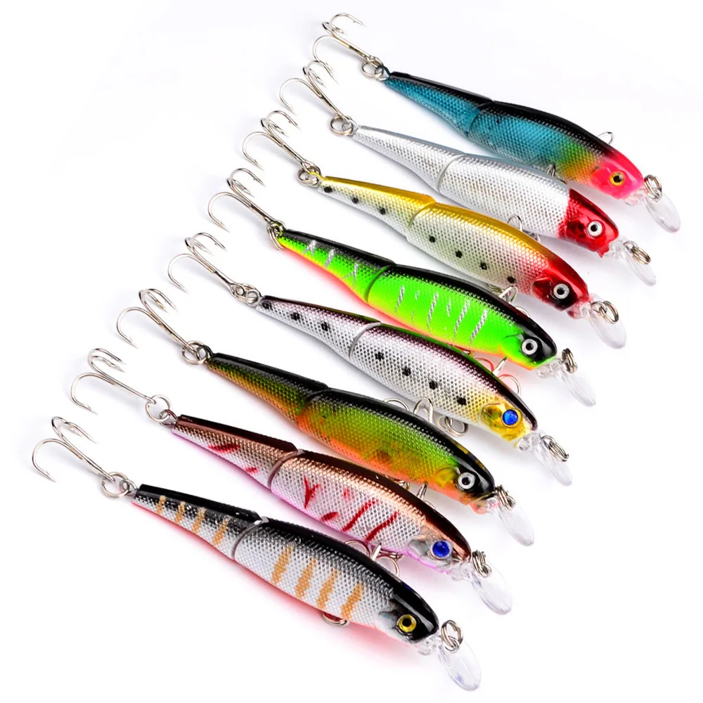 

8PCS Sea Section Lure Fishing Swing Lures 2 Segment Swimbait Minnow 9cm/7.5g