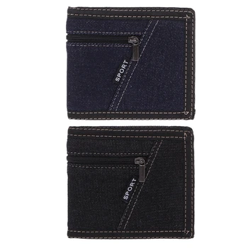 

High Quality New Men's Slim Canvas Bifold Credit ID Card Holder Wallet Billfold Purse Clutch Polyester Lining