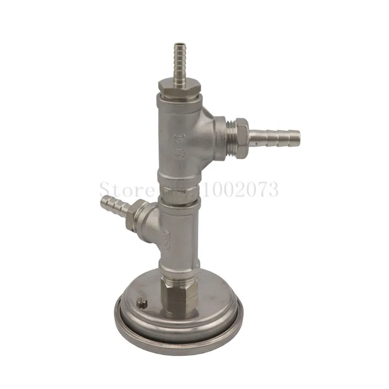 Homebrew kegging in-line Bi-metal Thermometer Assembly, 2.0 Micron Oxygenation Stone, 12 Tee, Hose Barb Fittings & Hex Nipple (3)