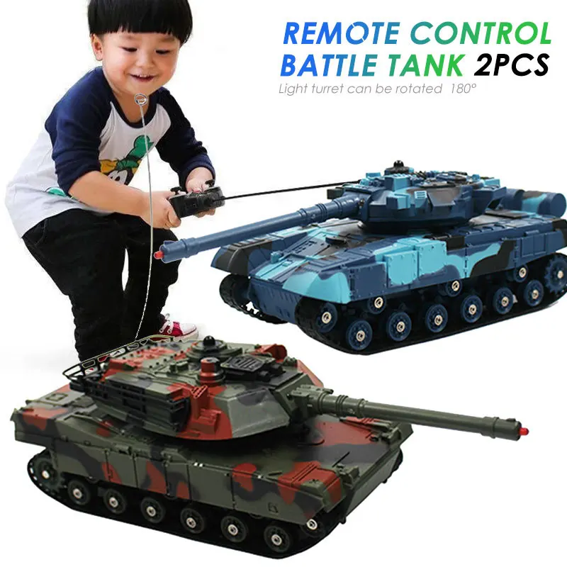 Rc Tank Car Battle Tank Cultivate Interest Outdoors Rotatable Durable Collection Beginning Ability Novelty Multicolor 2pcs