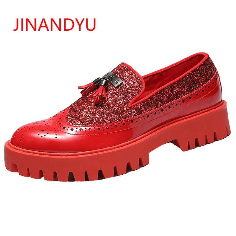 

Elevator Shoes Luxury Brand Mens Shiny Patent Leather for Men Banquet Dress Shoes Thick Bottom Platform Nightclub Party Shoes