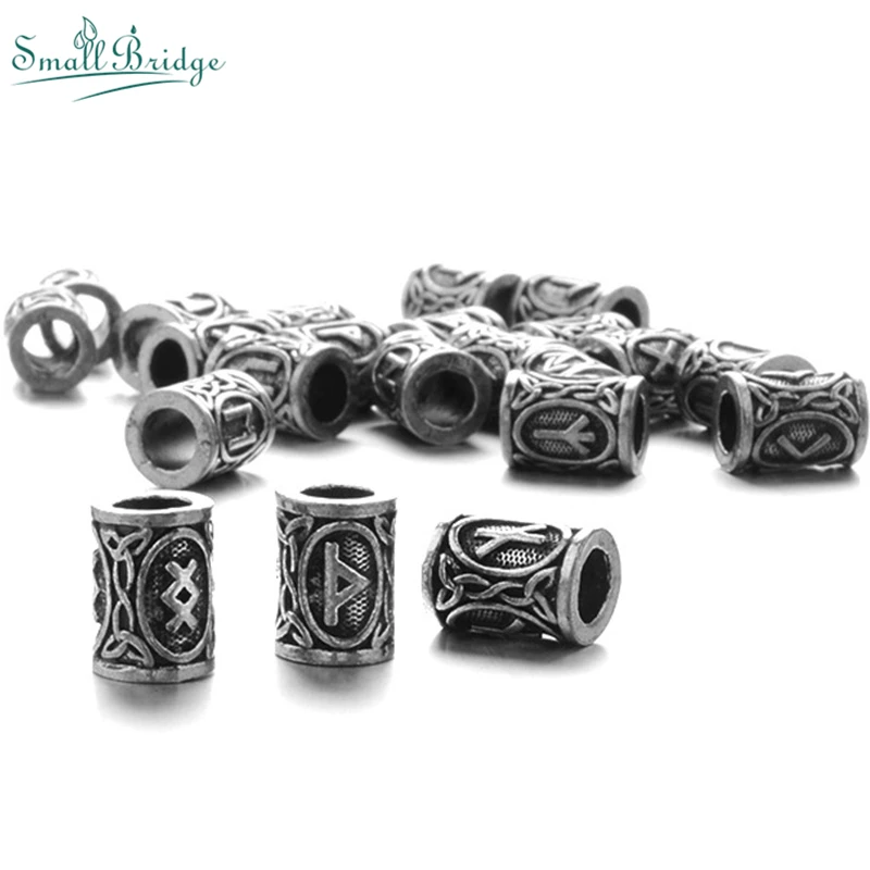 Vintage Rune Viking Beard Beads Small Hair Diy Bracelet