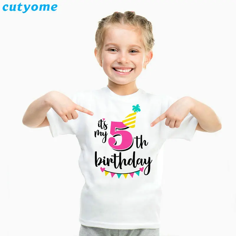 Summer Baby T Shirt Tops Children's Clothing Happy Birthday Girls Boys Short Sleeve Kids Clothes Tee Girls Boys' T-shirts Casual Summer Baby T Shirt Tops Children's Clothing Happy Birthday Girls Boys Short Sleeve Kids Clothes Tee Girls Boys' T-shirts Casual